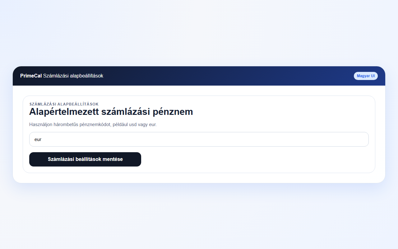 Billing defaults in Hungarian