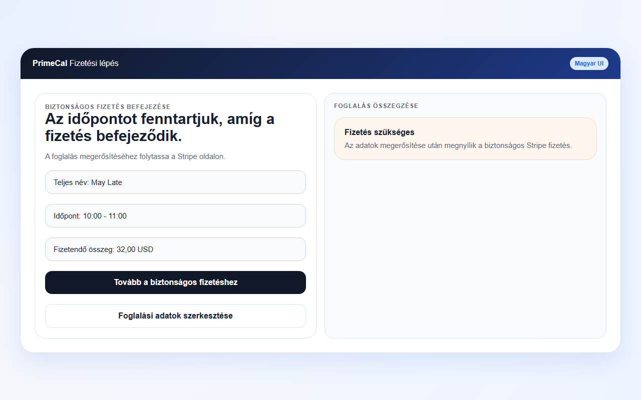 Public payment step in Hungarian